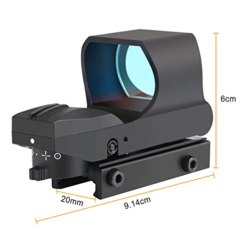 Feyachi RS-30 Rotpunktvisier Red Dot Visier Airsoft mit 20mm/22mm Schiene, 4 Reticles 5 Helligkeitseinstellungen Leuchtpunktvisier Zielfernrohr für Jagd Softair Pistole und Armbrust