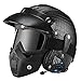 Bluetooth Vintage Casco Moto Demi-Jet Aperto Adulti Uomini Casco Modulare Scooter Caschi Mezzo Donne Casco Motociclista 3/4 Retrò Casco Anti-Collisione Certificazione ECE,Black 2,M