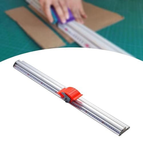 Image of Manual Cutting Ruler Aluminum Precision Cutting Positioning Track Ruler Manual Sliding Paper Trimmer for Paper Box PET Sheet, 70cm