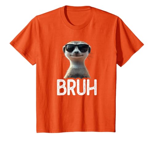 Bruh Meerkat | Funny Meerkat Lover | Meme Lover T-Shirt, Youth, Orange, X-Small