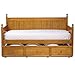 Casey II Wood Daybed with Ball Finials and Roll Out Trundle Drawer, Honey Maple Finish, Twin