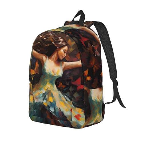 BREAUX Girl Dance Butterfly Canvas Casual Lightweight Duffel Bag, Fashion Duffel Bag, Unisex Travel Backpack2