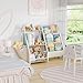 LATIBELL 3 Tier Kids Bookshelf and Toy Storage, Kids Bookcase Book Sling Shelf, Montessori Baby Toddler Bookshelf, Toy Storage Organizer, for Playroom, Bedroom, Nursery (Burlywood)