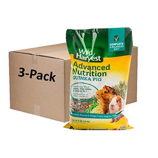 Wild Harvest Advanced Nutrition Guinea Pig 8 Pounds, Complete and Balanced Diet, Pack of 3 (G19708)