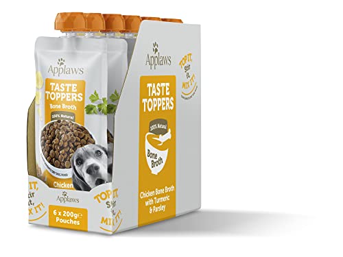 Applaws Taste Toppers 100% natürliche Hundefutter Topper, Hühnerbrühe für trockene Hundefutter 6 x 200g Beutel