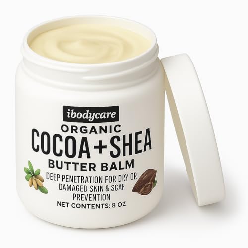 ibodycare Organic Raw Shea Butter Cocoa Butter Body Balm with