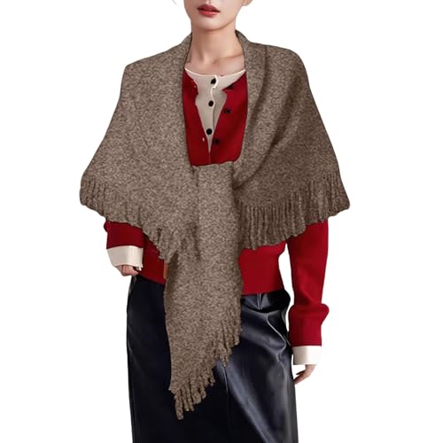 Poncho cape réversible en cachemire doux pour l'automne