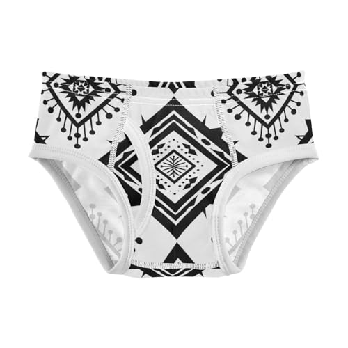 GuoChe Toddler Underwear Boy Cotton Black and White Pattern in Sizes 2T,3T, 4T, 5T, 6Y and 8Y