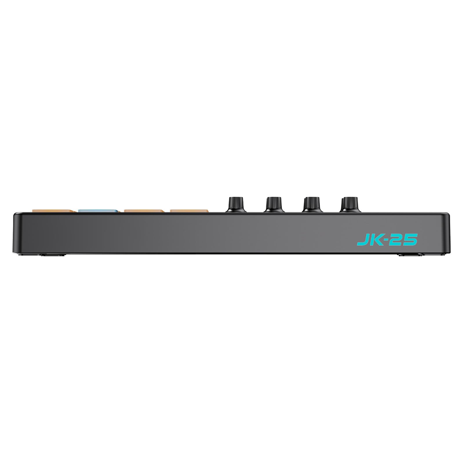 POENVFPO Tastiera Controller MIDI a 25 Tasti, Pad MIDI BT con Tasti Sensibili Alla velocità, Arpeggiatore, Funzione Accordi, Batteria Ricaricabile, Ricevitori Wireless, per Produzione DAW (BLACK)