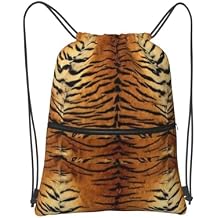 tiger pattern lover Drawstring Backpack Gym Bag Sackpack Zipper Cinch Sports Backpack For Men Women