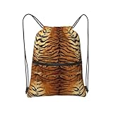 SEOCKA tiger pattern lover Drawstring Backpack Gym Bag Sackpack Zipper Cinch Sports Backpack For Men Women