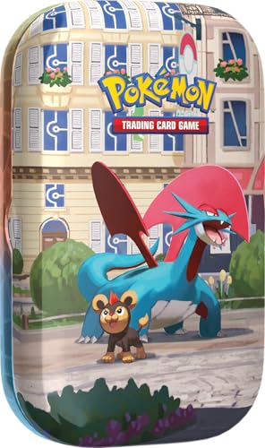 Pokémon TCG: Lumiose City Mini Tin: Salamence & Litleo (2 booster packs 1 art card and 1 sticker sheet)