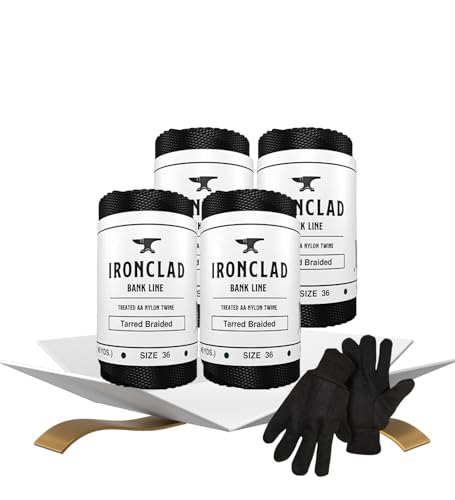 Durable Nylon Twine Tarred Bank Line with Gloves