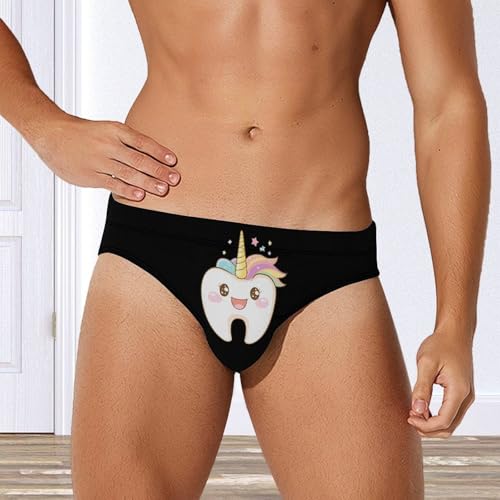 Cute Tooth Unicorm Men's Swimsuit Bikini Briefs Swim Underwear Stretchy Swimwear2