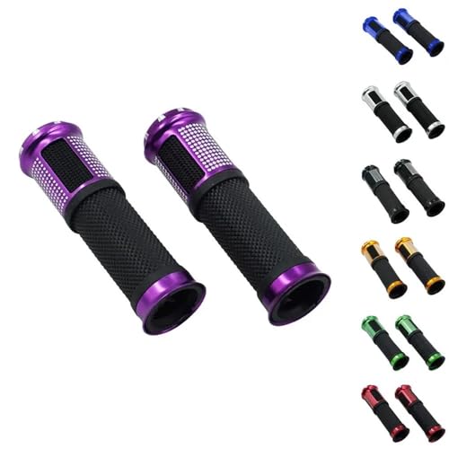 Poignées de moto anti-vibration en caoutchouc souple et alu CNC 7/8"