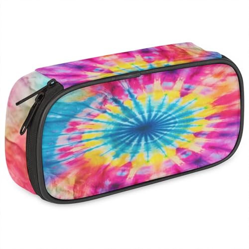 Image of Pardick Colored Graffiti Big Capacity Pencil Case Pencil Pouch with Zipper Compartments Pen Holder for College School Portable Stationery Storage Bag for Girls Boys