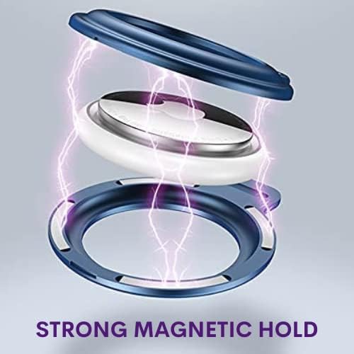 deluxe airtag keychain metal and pu leather key ring for apple airtag air tag key anti loss device