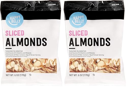 Amazon Brand, Happy Belly Sliced Almonds, 6 Oz (Pack of 2)