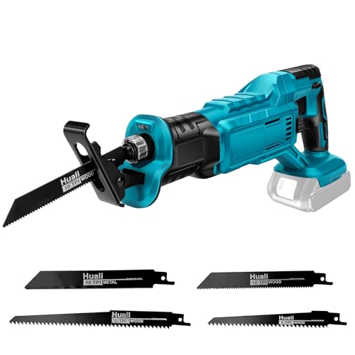 WingFly Cordless Reciprocating Saw for Makita 18 V Battery, Professional Reciprocating Saw with 4 Saw Blades, 2800 RPM Electric Reciprocating Saws with Continuous Speed Switch, Can Be Metal, Wood