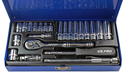 US Pro 24 szt. 1/4" Dr. Zestaw gniazd metrycznych 4-13 mm B3253