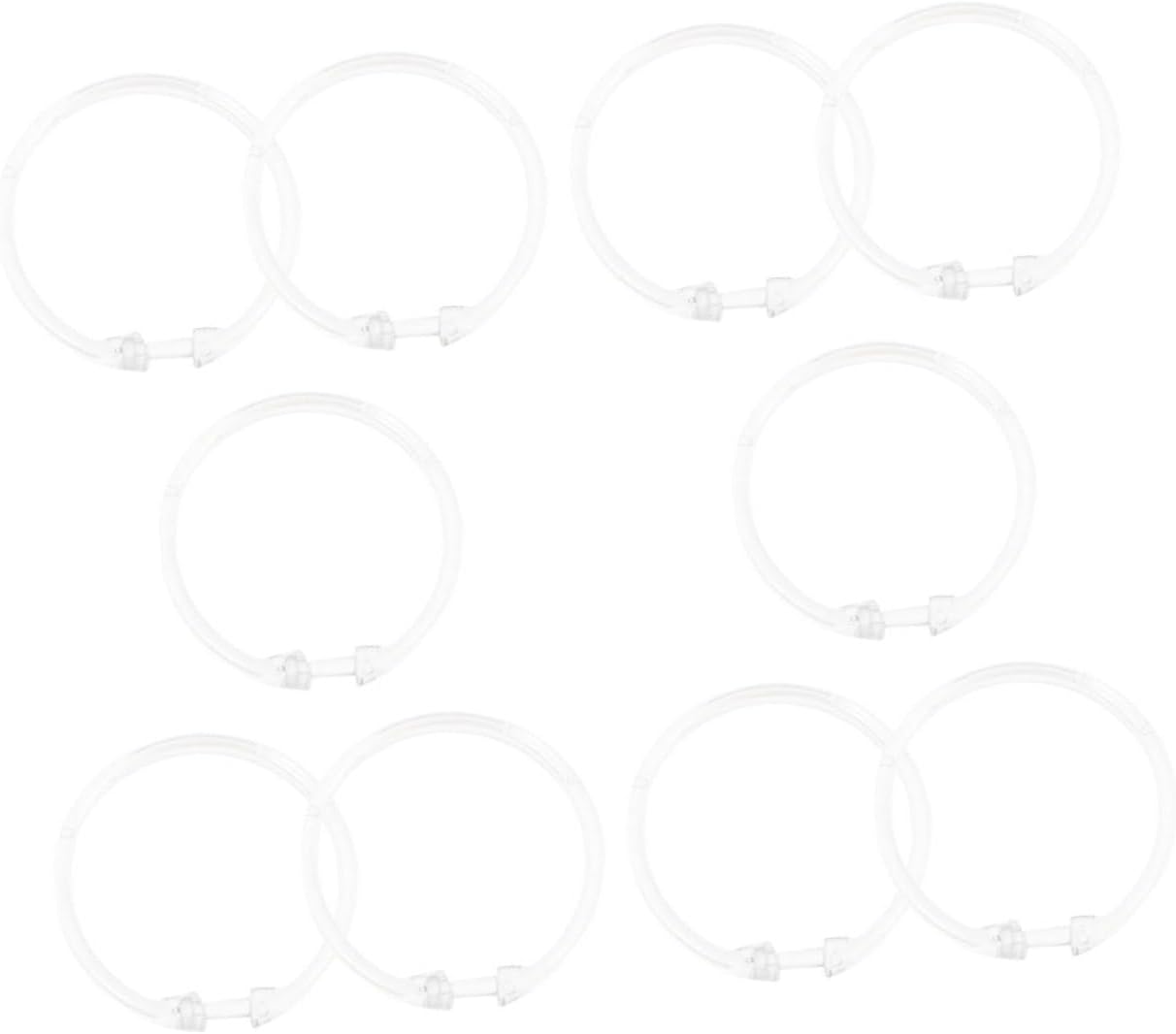 GLEAVI 5sets 10pcs Shower Curtain Rings Transparent Snap Closure Hooks for Bathroom Material Easy to Install Flexible and Sturdy Design for Shower and Window Curtains 10pcs*5