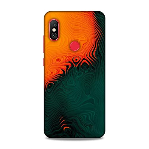 Image of Printed Mobile Back Hard Case Cover for Redmi Note 6 / Note 6 Pro | Orange, Green, Wave, Cool Theme-2188
