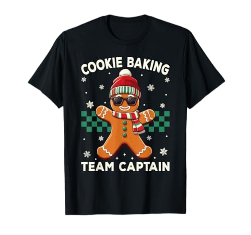 Christmas Pajamas Gingerbread Cookie Baking Team Captain T-Shirt
