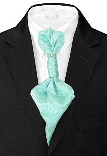 Image of Vesuvio Napoli PreTied ASCOT Solid PAISLEY Color Cravat Men's Neck Tie 21 Colors