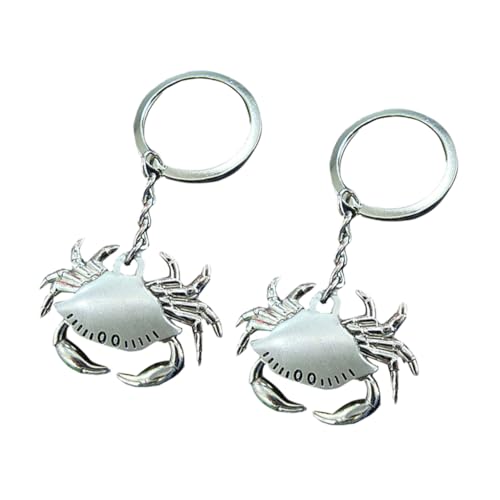 Gatuida 2 piezas Llaveros de Cangrejo de Aleación de Zinc Chic Colgantes Compactos para Llaves Bolsa y Coche Regalo Duradero y Seguro para Amigos y Familiares