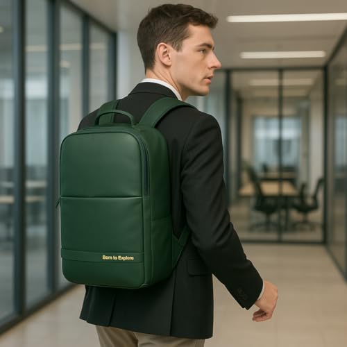 Image of Impulse Classic Premium Business Backpack | Unisex Office Bag in Vegan Leather | 27L Water Resistant with 15.6 inch Laptop Sleeve, Anti-Theft Pocket & Padded Straps