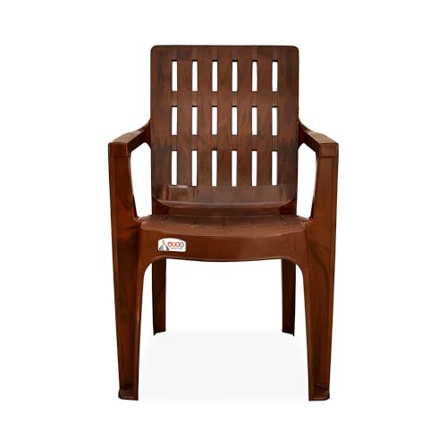 Image of AVRO Furniture Spine Care Orthopaedic Plastic Chair Singel, Ideal for Home, Office & Outdoor, 150Kg Load Capacity, Durable Strong Build, Comfortable Back Design, 2 Years Guarantee, W. Brown Color