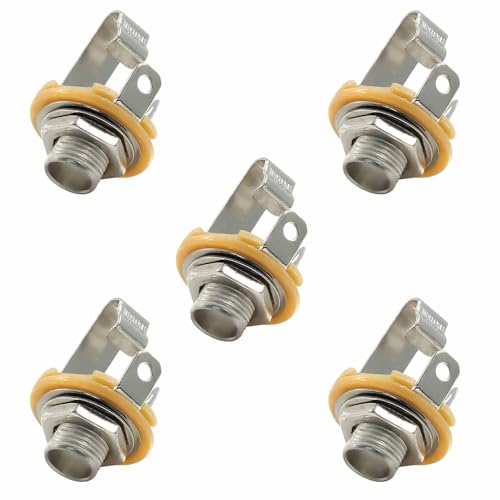 LifCratms 6.35mm (1/4inch) Female Guitar Input Jack, Mono TS Socket Panel Mount Jacks-12 Pack