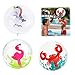 XiXiRan Palla da Spiaggia Bambini*3, Pallone da Spiaggia Gonfiabile, Palla Gonfiabile Spiaggia Trasparente, Unicorn Beach Ball, Pallone da Spiaggia Animale, con Unicorno, Fenicottero, Granchio, 40cm