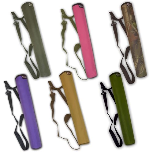 CarolUSA Archery, Hunting Indoor Outdoor Shooting Target Practicing Dual Use Nylon Fabric Shoulder Back & Hip Side Youth Arrow Quiver, Arrow Holder Bag, (Pink)