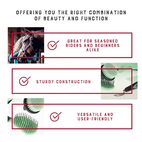 Weaver Equine 6-Piece Horse Grooming Kit, Ergonomic Gentle Horse Care Kit, Equestrian Supplies for Bathing Support, Detangling, and More, Mint/Gray - Image 5
