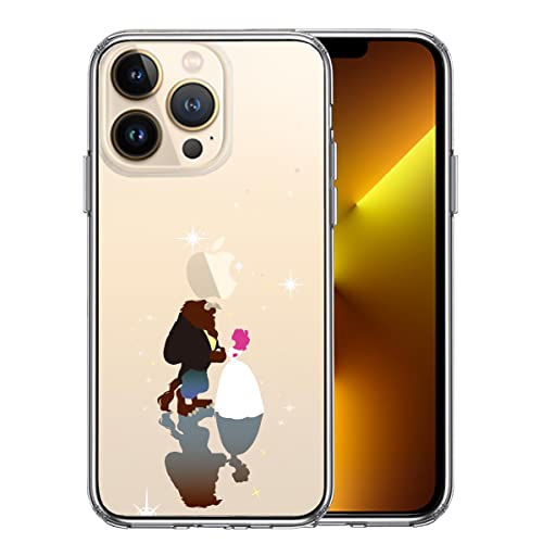 【CuVery】 iPhone13Pro用 側面ソフト TPU バンパー 背面ハード ハイブリッド クリア 透明 ケース 衝撃分散 ワイヤレス充電対応 レンズ 液晶 カメラ 保護 ディズニーモチーフ 美女と野獣 星
