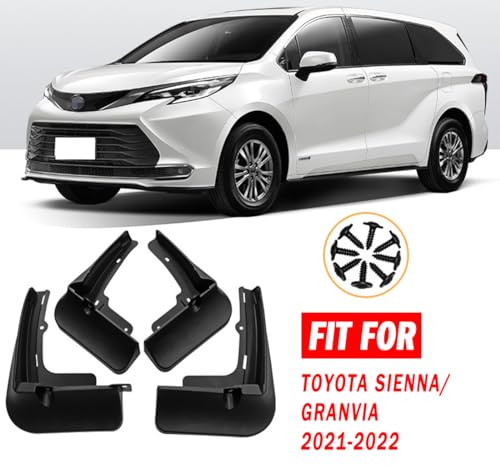 Image of Mud Flaps Mud Guards Fit for Toyota Sienna /Granvia 2021-2022, Front & Rear Mud Splash Guards Accessories - 4 Pc, Black