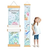 Woodemon Personalized Name Growth Chart for Wall, Canvas Height Chart for Kids, Height Measurement for Wall, Nursery Decor Baby Boy Girl Growth Ruler, Children's Day Gifts, Playroom Essentials