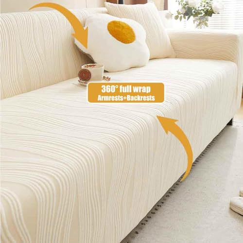 Housse de canapé velours chaud extensible salon 3 places - 6