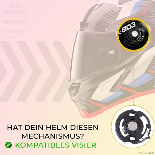 Everalo Kompatibel mit Xlite 802rr Visier - x803 - x802 - x802r - x702 - x661 - x603 - xsf 02 - Helmvisier Nolan Kompatibel Pinlock Ready (Schwarz 30%)