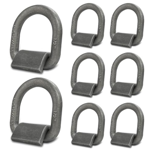 Image of Grandroad auto 8 Pack Weld-On Forged D Ring, Heavy Duty 1 /2 inch D-Ring Trailer Tie Down Anchor with MBS:12,000 lbs for Trailer, Truck Cargo, RV, ATV Tiedowns, Farm Applications and More.