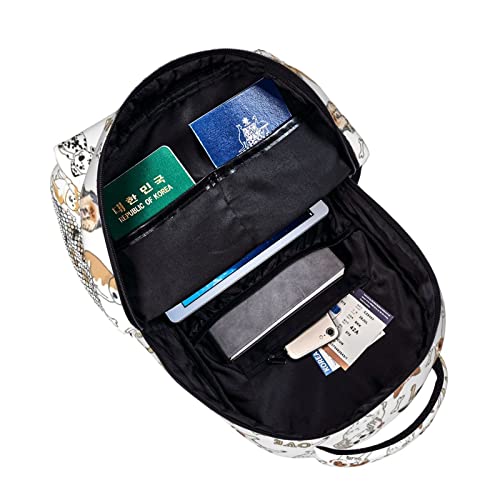 Niedlicher Rucksack mit Hundemotiv und Tiermotiven, stilvoll, lässig, für Damen, personalisierbar, Laptop-Rucksäcke mit mehreren Taschen, Computer-Tagesrucksack für Arbeit, Business, Reisen