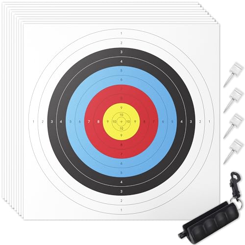 30 Pack Archery Target Paper 40x40cm with Puller & Pins