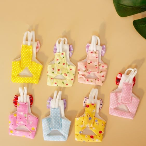 Adjustable Elastic Parrot Flight Diaper – 7 Patterns Washable Bird Flight Suit, Reusable Comfortable Parrot Nappy(S,7pcs)