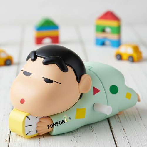 Image of FUNFOB Shinchan Moving Toy | Shinchan Action Figure Toys for Boys & Girls PVC Multicolour | Shin-chan White Moving