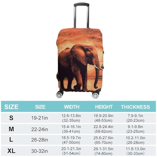 Sunset Elephant Luggage Covers Tsa Approved Suitcase Cover Elastic Washable Luggage Sleeve Carry on Cover Protector Anti-Scratch Suitcase Protector Fits 19-30 Inch Case(XL)2