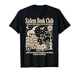 Photo Gallery gatto nero halloween, salem book club design maglietta Photo Gallery gatto nero halloween, salem book club design maglietta