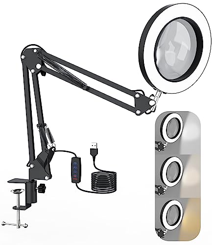 Lot De 10 Loupes Avec Lumière Et Support, Lampe Loupe Avec 72