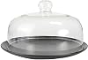 High Borosilicate Glass Microwave Plate Cover with Tray, Household Oil Splash-Proof Cover,Food Cover,Cake Dome Cover,Special Glass Cover for Oil Splash-22cm