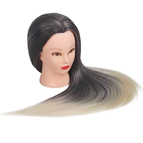 26\" Cosmetology Mannequin Head with Hair, Mcwdoit Mannequin Manikin Head Hair Practice Cosmetology Hair Doll Head Styling Hairdressing Training Braiding Heads with Clamp Holder and Tools - Thumbnail 3